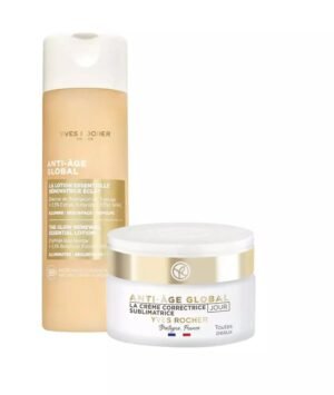 Yves Rocher Anti-Age Global Activator Hydrating Moisturiszing Face Lotion and Anti Age Day Cream Set of 2-122ml / 4.1 flOz and 50 ml./1.7 fl.oz.