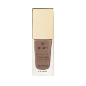 Jouer Essential High Coverage Crème Foundation | Men & Women | Available in 50 Shades for All Skin Tones | Healthy Ingredients | Paraben, Gluten & Cruelty Free | Vegan Friendly,Espresso -deep skin with warm undertones