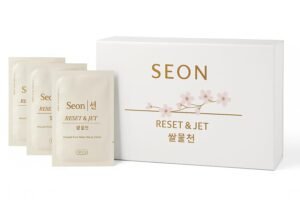 SEON Reset & Jet Korean Skincare Facial Wipes. Rice Water Infused Cleansing Cloths, Individually Wrapped, Travel Friendly (50 Count, Premium Magnetic Box.