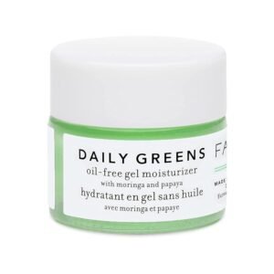 Farmacy Travel Face Moisturizer – Daily Greens Oil Free Facial Moisturizer with Polyglutamic + Hyaluronic Acid – Gel Facial Cream that Reduces Shine, Clears Pores + Balances Oil – Fragrance-Free (8ml)