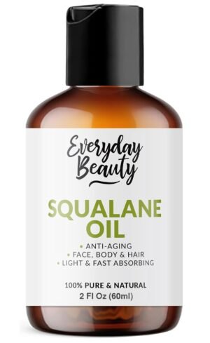 Squalane Oil – 100% Pure & Natural Plant Derived Facial Oil 2 Fl Oz – Cold Pressed and Unrefined Premium Grade Multipurpose Moisturizing Oil for Skin and Hair