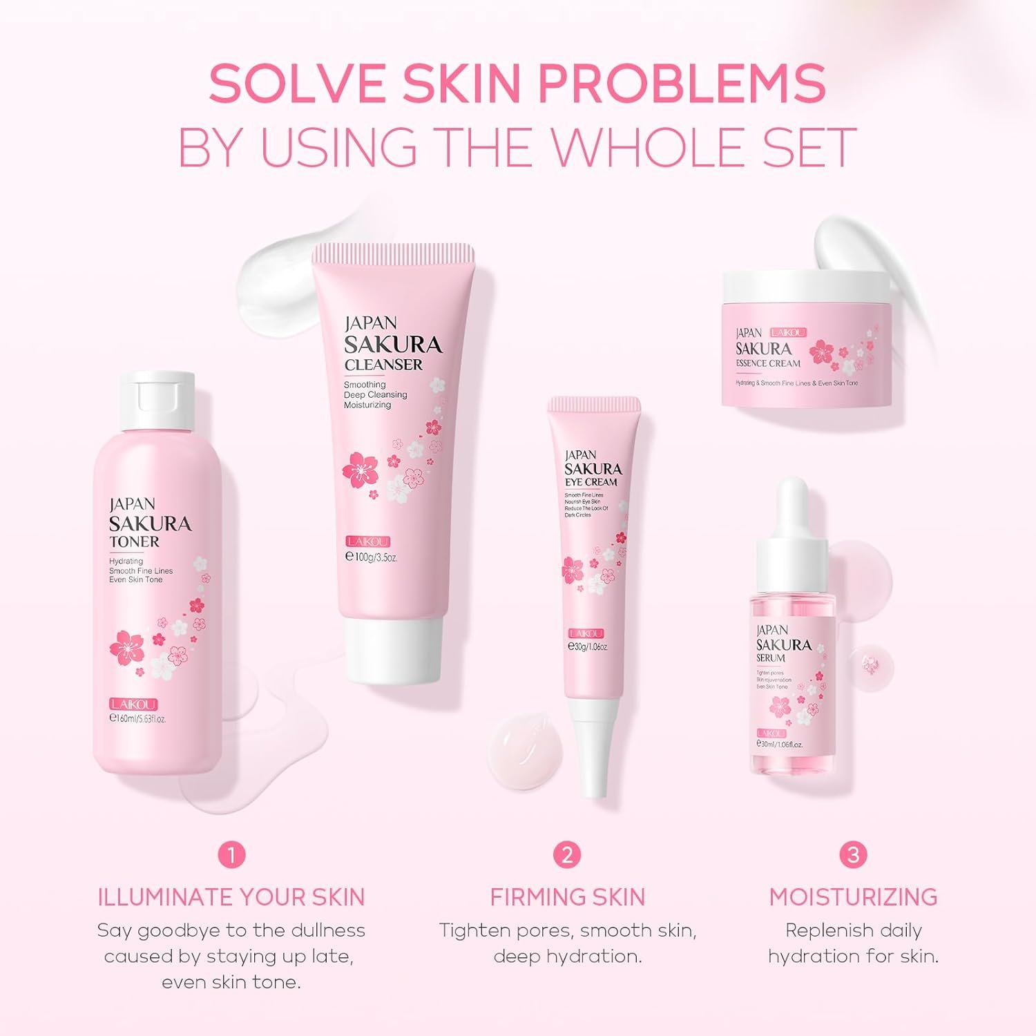 Skin Care Set, Skin Care Routine Kit for Women, Teen Face Care Kit Girls, Skincare Gift Set with Cleanser, Toner, Serum, Eye Cream, Face Cream 5pcs Mother's Day Christmas Birthday Daughter Wife - Image 7