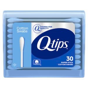 Q-tips Travel Size Cotton Swabs, Original, For Home, First Aid and Beauty, 100% Cotton, 30 Count