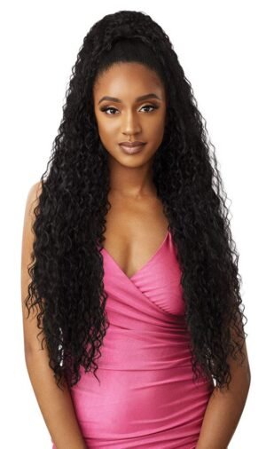 Outre PRETTY QUICK DRAWSTRING PONY Fabulous Looking Long Curly Wave Premium Synthetic High Heat Friendly Limitless Look Hair Pieces Ponytail – SHAYLA 36″ (DR2/GDNAM)