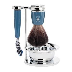 MÜHLE RYTMO 4-Piece Black Fiber 5-Blade Razor Modern Luxury Wet Shaving Set – Perfect for Every Day Use, Barbershop Quality Close Smooth Shave