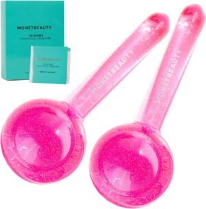 Ice Globes for Face, Freezer Safe and Highly Effective Facial Globes for Daily Beauty Routines, Face Roller to Tighten Skin, Reduce Puffiness, Enhance Circulation and Complexion (Pink)