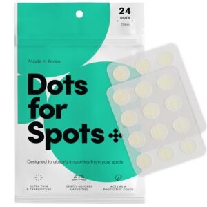 Dots for Spots Pimple Patches For Face – Fast Acting, Translucent Hydrocolloid Zit Patches that Unclog Pores – Korean Skincare – Vegan, Cruelty Free – (24 count)