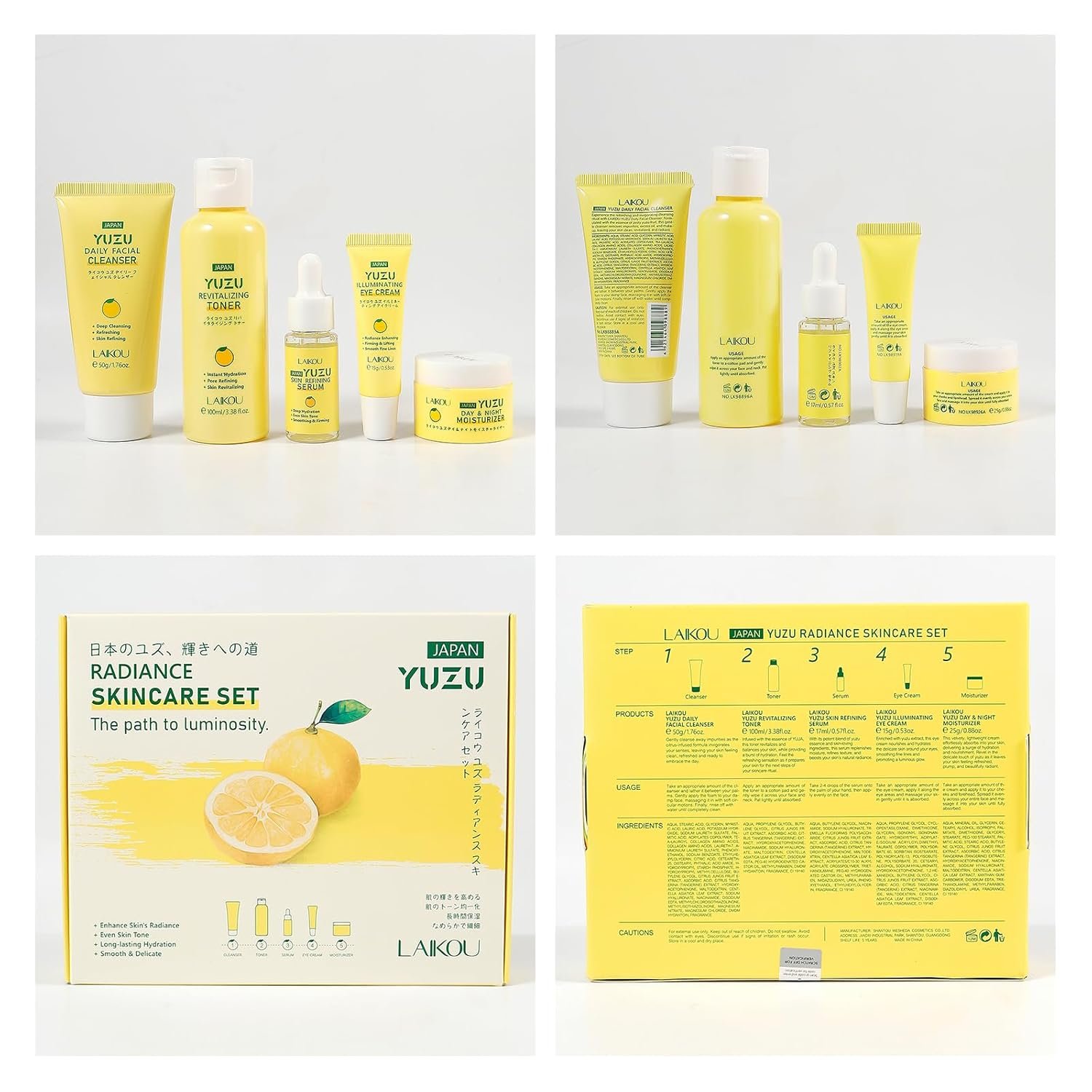 Skin Care Set, Gifts for Women, Skin Care Routine Kit for Women, Skincare Gift Set with YUZU Cleanser, Toner, Serum, Eye Cream, Face Cream Mother's Day Christmas Birthday Daughter Wife - Image 7