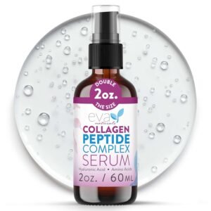 Collagen Peptide Serum for Face – Anti Aging Facial Treatment with Peptides & Hyaluronic Acid – Gentle Formula for Sensitive Skin, Microneedling Pen, Derma Roller, Skin Firming & Hydrating (2 Oz)