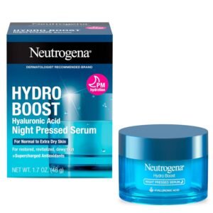 Neutrogena Hydro Boost Night Pressed Serum – with Hyaluronic Acid & Antioxidants, Hydrating Face Moisturizer that Restores & Revitalizes Skin Overnight, for Normal to Extra Dry Skin, 1.7 oz