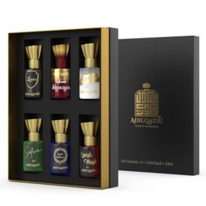 Adilqadri Assorted Luxury Alcohol Free Long Lasting Roll-on Attar Perfume Gift Set for Unisex Alcohol-free for All Occasions (6 Ml/0.2 Fl Oz Each)