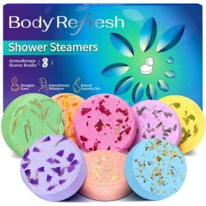 Shower Steamers Aromatherapy – 8 Pack Shower Bombs with Natural Essential Oils, Birthday Gifts for Men Self Care Relaxation Home SPA Stress Relief, Teacher Appreciation Gifts, Gifts for Dad Husband