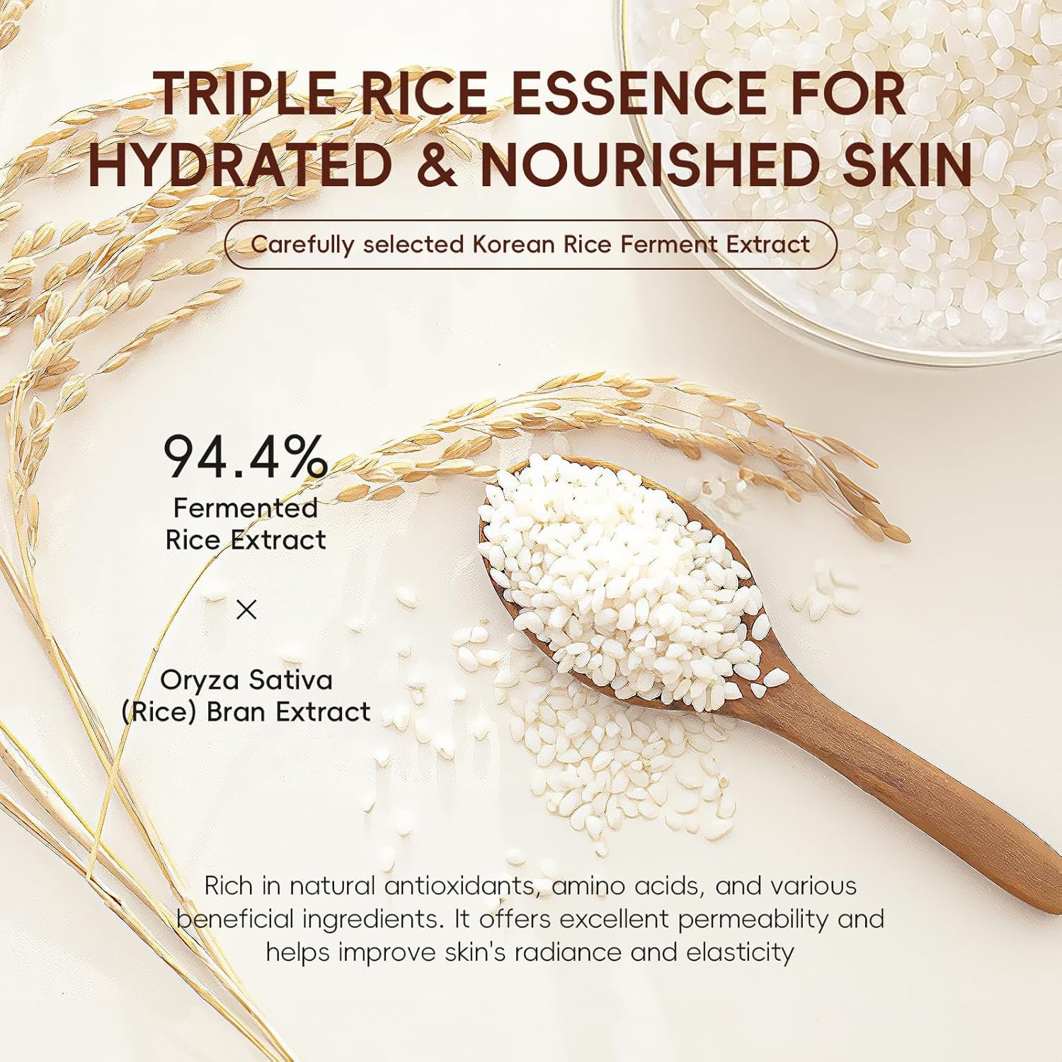 Skin Care Set, Korean Skin Care with Rice Cleanser, Toner, Serum, Eye Serum, Moisturizing Cream 5pcs for Women Teen Girls Mom Daughter Mother's Day Birthday Christmas Lover Korean Beauty - Image 5