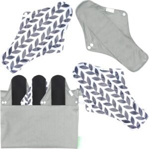 Wegreeco Reusable Menstrual Pads – Soft Cloth Sanitary Pads | Panty Liners – 6 Pack with 1 Cloth Mini Wet Bag (X-Large, Luxury)