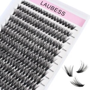 Cluster Eyelash Extensions Mixed LAUBESS Eyelash Clusters 40D Lash Clusters DIY Lash Extension Individual Lashes Natural Cluster Lashes Eyelash Extension (40D-0.07D-8-14mm), Black