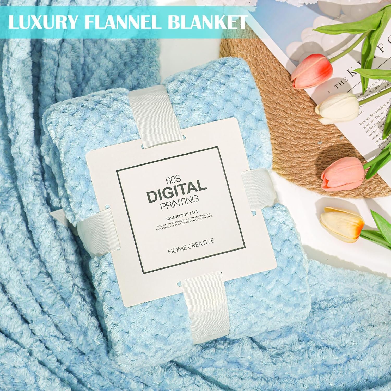 Birthday Gifts for Women Self Care Gifts Get Well Soon Gifts, Rose Relaxing Spa Gifts Basket Care Package, Luxury Flannel Blanket, Unique Mothers Day Idea Gifts for Mom Her Grandma Friend Sister Wife - Image 4