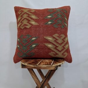 Trade Star Kilim Cushion Cover 70% Jute 30% Wool Square Handmade Pillow Cover Highly Durable Cushion Case Indian Premium Quality Boho Pillows Shams for Home Decor 18×18 Inches (Pattern 10)