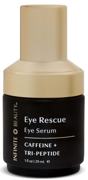 Eye Rescue Eye Serum – Caffeine & Tri-peptide – Reduces Puffiness & Dark Circles | Hydrates & Brightens Delicate Skin, 1 Fl Oz