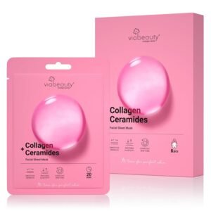 8 Pack of Collagen Face Mask with Ceramides – Rejuvenating Facial Sheet Mask, Reduce Wrinkles & Fine Lines – Face Masks Skincare Moisturizing Collagen Mask for All Skin Types