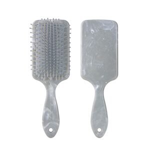 Premium Hair Brush for Women, Hair Styling Paddle Brush with Soft and Capped Nylon Pins (Marble Grey)