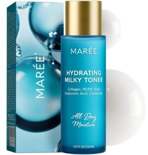 MAREE Hydrating Milky Toner for Face – Rice Toner with Niacinamide & Collagen – Skin Barrier Repair Hydrating Toners for Face – Milk Toners Essence – PDRN, Hyaluronic Acid, Ceramides – Tonico Facial