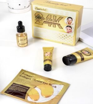 Beauty Host 24K Gold Luxury Anti-Aging Skincare Set – Hydrate, Firm & Glow | Complete 4-Piece Skin Care System with Real Gold Essence, Day & Night Use, All Skin Types