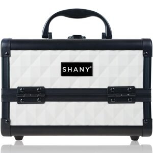 SHANY Chic Makeup Train Case Cosmetic Box Portable Makeup Case Cosmetics Beauty Organizer Jewelry storage with Locks, Multi trays Makeup Storage Box with Makeup Mirror – Peaceful