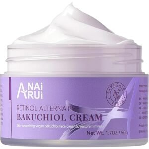 ANAI RUI Bakuchiol Face Cream for Women – Natural Retinol Alternative Anti Aging Moisturizer with Squalane & Collagen, Hydrating Wrinkle Cream for Day&Night Use 1.7 Oz