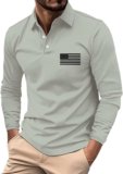 Men’s Long Sleeve T Shirts Casual Polo Shirts for Men Slim Fit Golf Shirts V NerkTrendy Workwear Office Shirts