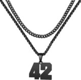 Personalized Jersey Number Layered Necklaces for Men Stainless Steel Athletes Sports Number Chain for Men Baseball Basketball Football Gifts