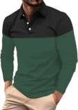 Men’s Fashion Spring and Autumn Casual Long Sleeve Button Solid Color Long Sleeve T Shirt Top Full T