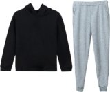 Spring And Autumn Casual Long Sleeved Pants Winter Boys And Girls Hoodie Black Gray Pants Cardigan Set