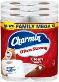 Charmin Toilet Paper Ultra Strong Clean Touch, 18 Family Mega XL Rolls = 126 Regular Rolls