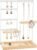 Jewelry Organizer Stand, Jewelry Holder, Lengnoy 4 Tier Earring Holder with 48 Holes and 6 Hooks Necklace Organizer Wood Box for Necklace Bracelet Earring Ring, White
