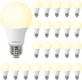 A19 LED Light Bulbs, 60 Watt Equivalent LED Bulbs, Soft White 2700K, 800 Lumens, E26 Standard Base, Non-Dimmable, 8.5W Warm White LED Bulbs for Bedroom Living Room, 24 Pack