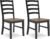 Signature Design by Ashley Wildenauer Rustic Armless Dining Chair, Set of 2, Black & Light Brown