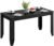 Dining Table for 4-6 People, 54.3″ Engineered Wood Kitchen Dining Room Table, Office Desk, Rectangle Dinner Table, Stable Structure, Modern Farmhouse Center Tables for Dinner, Black MCZ03BB