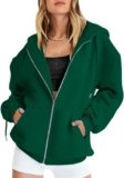 Women Zip Up Hoodie Trendy Oversized Sweatshirts Fall Fashion Outfits Casual Jackets 2024 Winter Clothes