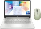HP Essential Laptop, 14″ HD Display, Intel Processor, 8GB RAM, 128GB eMMC, SD Card Reader, 1 Year Microsoft 365, Webcam, Wi-Fi, Win 11 H, Silver, Thunderobot ML101 Wireless Mouse Green Bundle