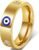 Evil Eye Cubic Zirconia Wedding Ring 18K Gold Stainless Steel – Stackable Anniversary Engagement Band Gift for Wife,Bride,Girlfriend, Sister,BFF,Statement Protection Jewelry,Non Tarnish,Size 5-11
