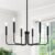Black Chandelier, 6-Light Farmhouse Chandelier for Dining Room Lighting Fixtures Hanging, Dining Light Fixtures Industrial Modern Chandelier for Bedroom, Foyer, Hall, Kitchen, Living Room and Entryway
