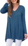 AWULIFFAN Women’s Fall Long Sleeve V-Neck T-Shirt Sleepwear Tunic Tops Blouse Shirts
