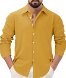 Long Sleeve Shirts for Men Casual Polo Shirts for Men Loose Fit Golf Shirts V Nerk Trendy Workwear Office Shirts
