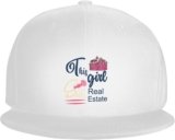 This Girl Sells Real Estate Flat Bill Visor Baseball Cap for Women Men Trucker Cap Outdoor Sports Hat Black