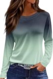 Fall Tops for Women 2024 Crew Neck Loose Casual Blouses Print Tshirts Tops 2024 Fall Trendy Clothes
