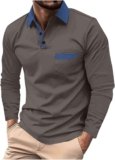 Men’s Shirts Big and Tall Trendy Polo Shirts Casual Long Sleeve Polo Shirts Mens Button Down Workwear Shirts
