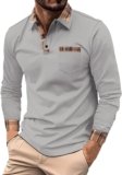 Button Down Shirt Men,Men’s Casual Polo Shirts Classic Button Long Sleeve with Pocket Shirt Stylish Basic Tops