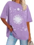 Womens Oversized Tshirt Graphic Tees Crew Neck Summer Short Sleeve Loose Fit Tops
