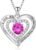 Heart Necklace, I Love You Always & Forever, Birthstone Cubic Zirconia Pendant, Gift for Women