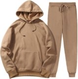 Winter Work Suits for Men Trendy Hoodie Sweatsuit Sets Long Sleeve Hooded Sweatshirts and Sweatpants Sets with Pocket